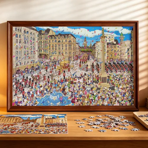 Miniatura 4 de MOMIBOOK Rompecabezas para adultos de 1000 piezas de City Story New - Londres, imagen de pintura Difícil desafiante difícil difícil imposible