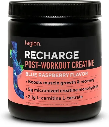 Legion Suplemento para después del entrenamiento, bebida natural para construir músculos y recuperación con monohidrato de creatina micronizada.