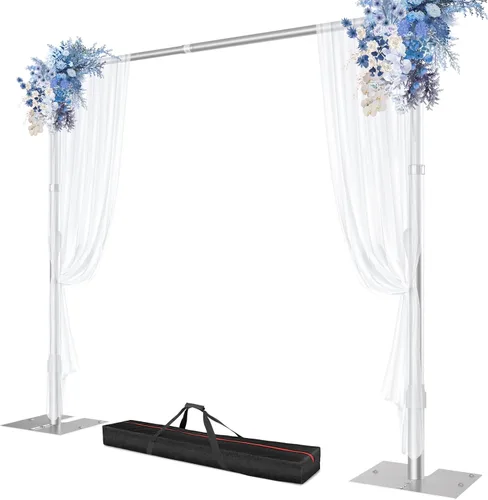 Soporte de Telón de Fondo con Tubo y Tela, Marco Ajustable Resistente de 10x10 pies con Base de Metal, Soporte de Fondo para Fiestas, Fotografía de