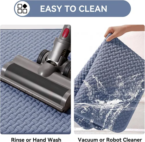 Miniatura 5 de YDKGL Alfombras de baño antideslizantes, superabsorbentes, de secado rápido, para baño, textura de tejido de espuma, alfombras de baño delgadas