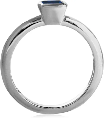 Miniatura 3 de Silvershake Cushion Cut Birthstone Gemstones 925 Sterling Silver Stackable Solitaire Ring