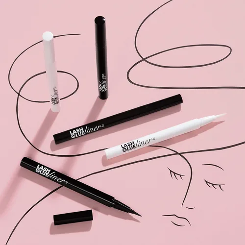 Miniatura 6 de KISS Clear Lash GLUEliner, adhesivo para pestañas con punta de fieltro, acabado mate transparente, aplicación infalible, fácil de retocar, 0.02