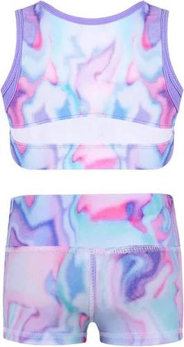Miniatura 2 de dPois Conjunto de dos piezas de pantalones cortos de manga corta para niños y niñas
