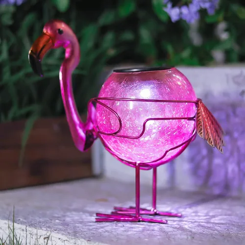 Miniatura 8 de Lámpara solar colgante para aire libre, decorativa, impermeable, flamenco, LED, lámpara de mesa para patio, jardín