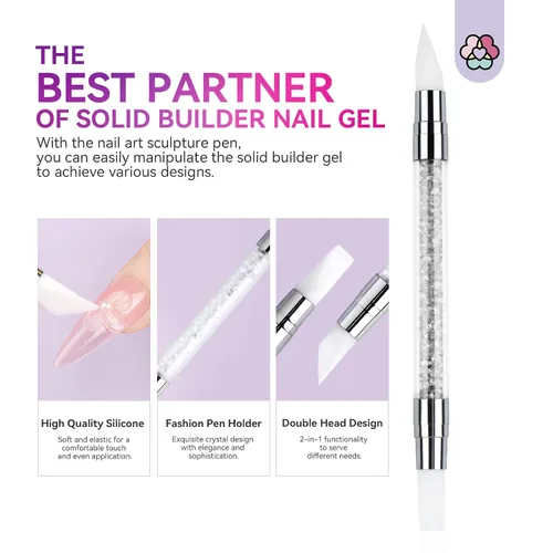 Miniatura 7 de SAVILAND Gel Constructor Sólido para Uñas - 60 g de Gran Capacidad, Geles de Uñas 3D, Gel Escultórico para Arte, No Pegajoso, Adhesivo para Tallado
