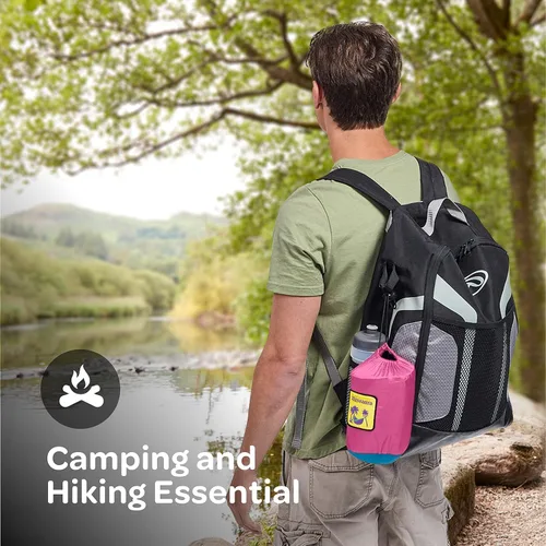 Miniatura 5 de Hamaca Duradera con Capacidad de 500 Libras, Silla Hamaca de Camping de Nylon - Tamaños Doble o Individual con Correas para Árboles y Bolsa