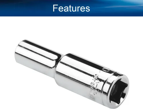 Miniatura 4 de Auniwaig 1/2" Drive x 0.394 in Deep 6-Point Impact Socket, métrica, Cr-V, conector fraccionario mecánico
