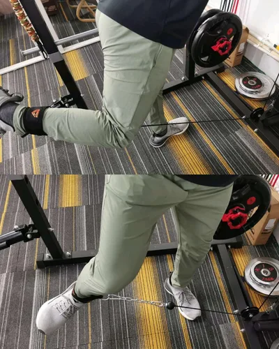 Miniatura 5 de ATENTO 2 pares de correas de tobillo para máquina de cable, cómodos puños acolchados de tobillo para patadas, gimnasio, entrenamiento de glúteos