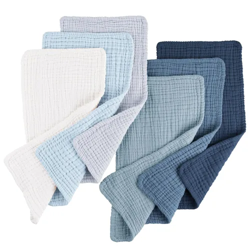 Konssy - Paquete de 6 paños de muselina para eructos de bebé, ropa de eructos suaves y absorbentes 100 % algodón para recién nacidos, bebés niños y