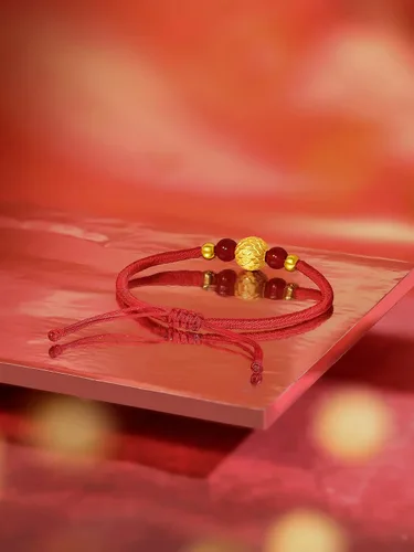Miniatura 7 de ZHOU LIU FU 24K Solid Gold Bracelet Luck Fish Real Gold Charm Bracelet Adjustable Jewelry Braided Bracelet for Women Teens Girls