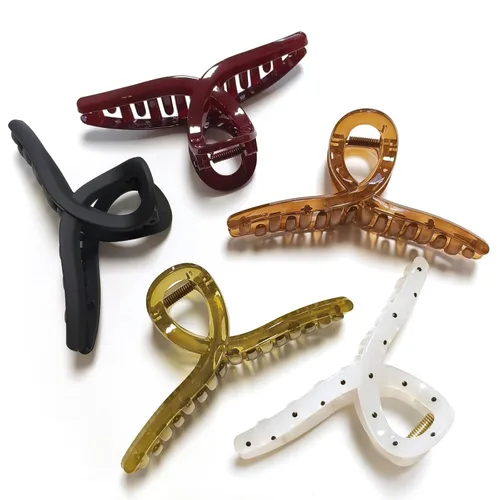 Miniatura 11 de Pinzas para el cabello de 4.3 pulgadas, grandes, antideslizantes, grandes mate, clip de mariposa para cabello fino y grueso, paquete de 4 4