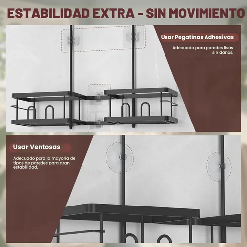 Miniatura 5 de REINHARDT Organizador de Ducha Ajustable Colgante Organizador de Ducha Resistente a la Oxidación para Cabezales de Ducha Portátiles, Organizador