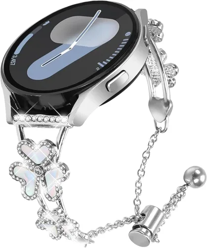 Miniatura 15 de DEALELE Bandas compatibles con Samsung Galaxy Watch 6/6 Classic / 5/5 Pro / 4/4 Classic / 3 1.614 in / Active 2, pulsera de repuesto de metal con 1#