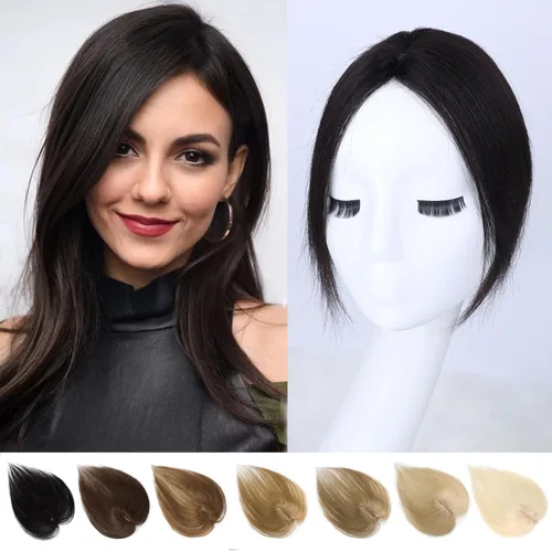Miniatura 10 de G&T - Flequillo con clip para el cabello humano, flequillo delgado con fleco de diamantes de imitación, extensiones de cabello para mujer, flequillo