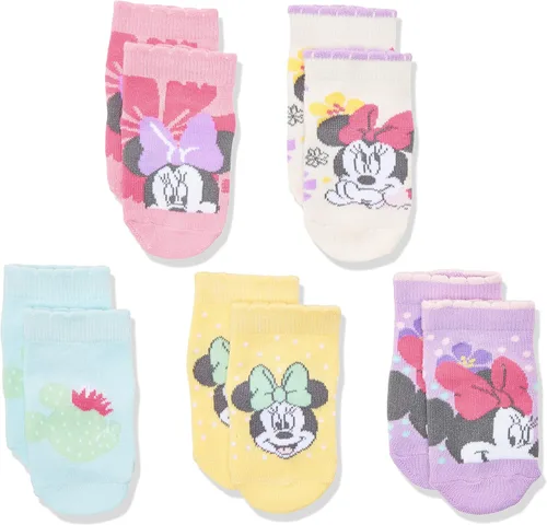 Miniatura 5 de Disney Baby Girls' Minnie Mouse 5 Pack Shorty Socks