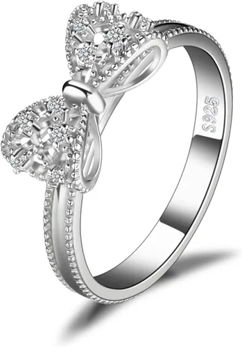 Miniatura 14 de JewelryPalace - Anillos de plata de ley 925 chapados en oro rosa, amarillo o blanco de 14 K para mujer, de compromiso, con circonia cúbica, de boda