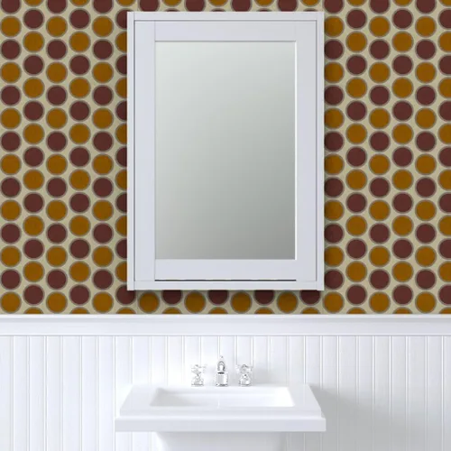 Miniatura 9 de Removable Wallpaper Swatch - Mod Circles Brown Dot Custom Pre-Pasted Wallpaper by Spoonflower