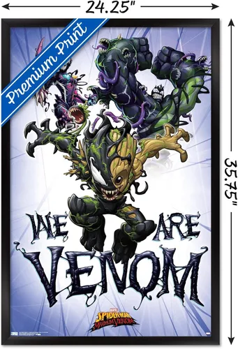 Miniatura 3 de Trends International Marvel Comics TV - Póster de pared de Spider- Man: Maximum Venom - We Are Venom, 22.375 x 34 pulgadas, versión enmarcada
