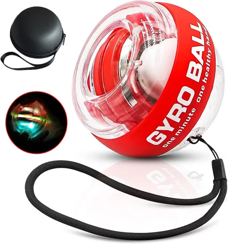 Miniatura 10 de Bola Giroscópica de Muñeca de Arranque Automático con Luces LED, Fortalecedor de Muñeca y Ejercitador de Antebrazo para Brazos, Dedos y Músculos más