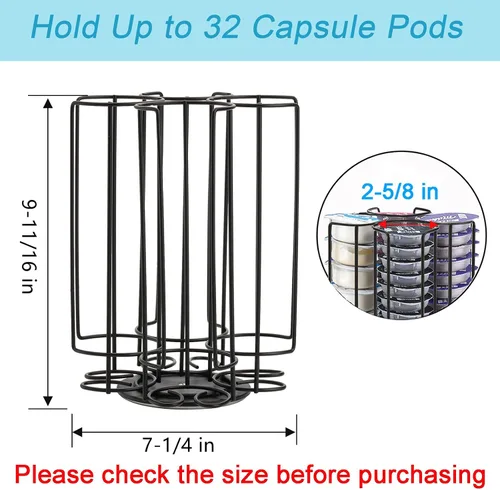Miniatura 2 de Frcctre Soporte de cápsula de cóctel de metal, organizador de carrusel de almacenamiento, compatible con cápsulas de cóctel Bartesian, con capacidad