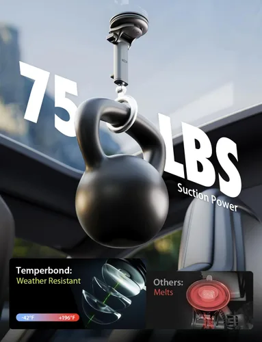Miniatura 5 de Bracketron TripGrip 2.0 Soporte de coche con rotación de 360° para iPhone, Samsung, GPS, ventosa de vacío ultra fuerte, soporte para Dshboard