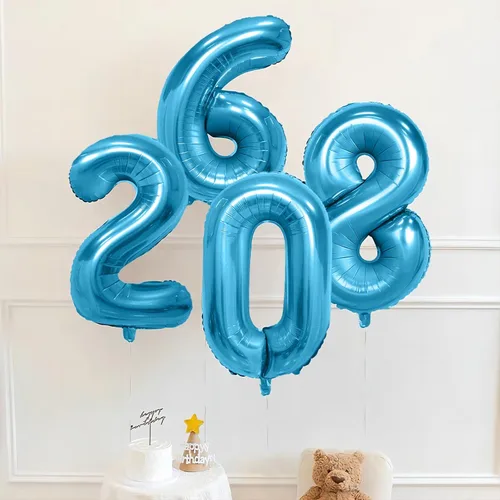 Miniatura 6 de Globo azul con el número 0, 40 pulgadas, Mylar premium, reutilizable, para decoración de fiesta de cumpleaños