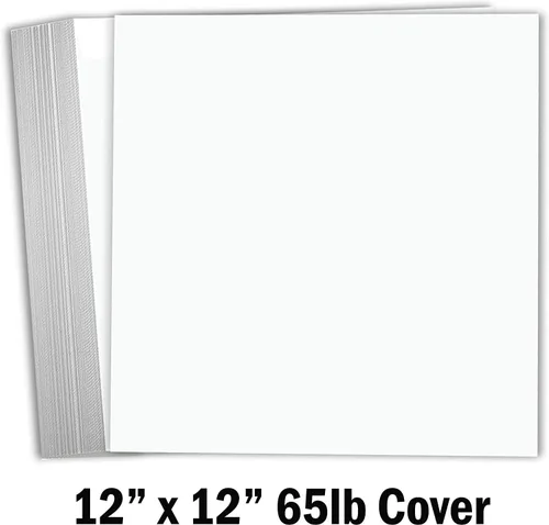 Miniatura 2 de Hamilco Papel de cartulina blanca para álbumes de recortes, 12 x 12 pulgadas, cartulina de 65 libras, paquete de 25