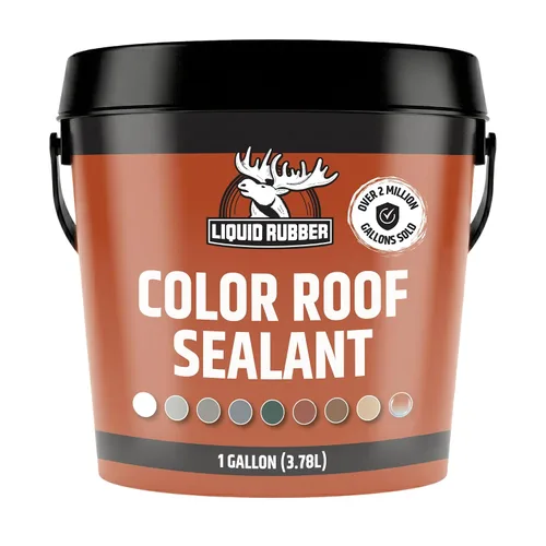 Liquid Rubber - Sellador Impermeable de Color - Revestimiento Elastomérico para Techos Planos o Inclinados y Cimientos - Membrana de Pintura y Blanco
