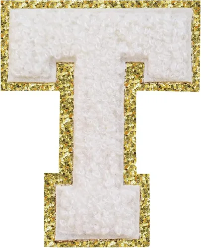 Miniatura 18 de Parches de letras termo-adhesivas de felpilla para chaquetas, parches de letras universitarias con brillantina para planchar en la letra azul A