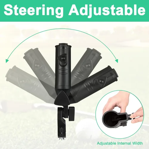 Miniatura 2 de INNOLIFE Soporte universal para paraguas de carrito de golf, accesorio de montaje ajustable de 3 ruedas para cochecito, silla de ruedas, bicicleta