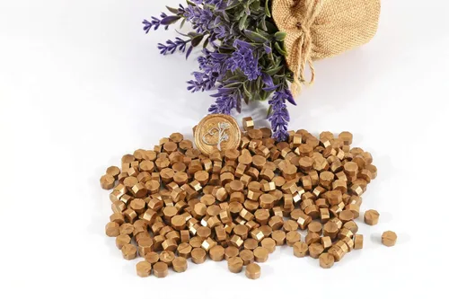 Miniatura 6 de Yoption Juego de 360 cuentas metálicas de cera de sellado de oro antiguo para sello de cera con velas y cuchara de fusión