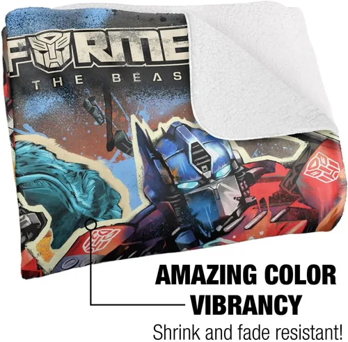 Miniatura 3 de Transformers: Rise of The Beasts - Manta de 50 x 60 pulgadas Optimus Primal Primal Mural Silky Touch Sherpa Back Super Soft