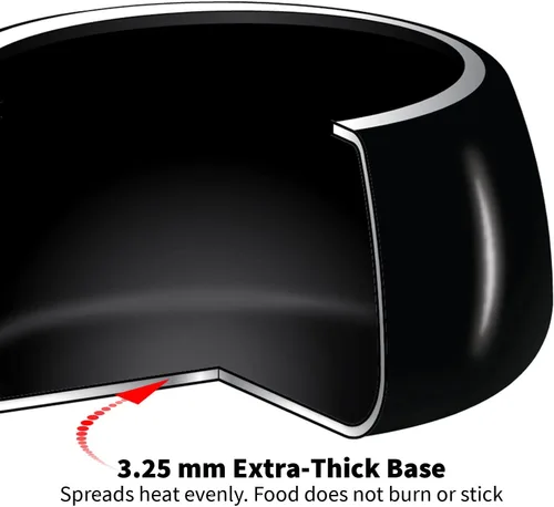 Miniatura 7 de Hawkins Olla de presión Contura de 3 litros, color negro, con tapa interior anodizada dura, modelo Handi, color negro (CB30)