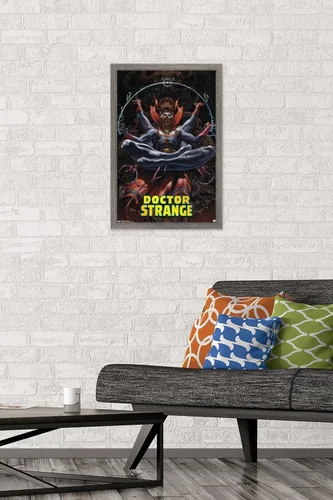 Miniatura 2 de Trends International Marvel Comics Doctor Strange - Póster de pared meditando, 14.725 x 22.375 pulgadas, versión enmarcada de madera de granero
