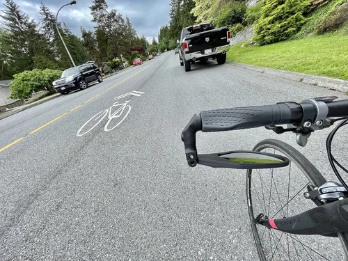 Miniatura 8 de Hafny NUEVO Espejo de bicicleta con extremo de barra, lente de vidrio de grado automotriz HD, superficie grande, irrompible, ajustable en múltiples