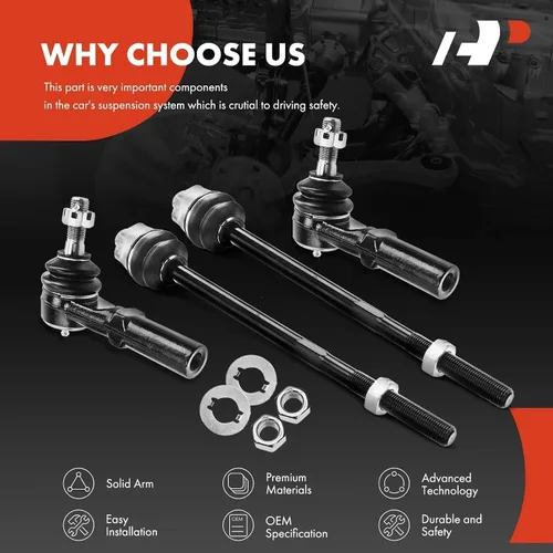 Miniatura 7 de A-Premium 4 kits de extremos de barra de acoplamiento frontal exterior e interior, compatibles con Chevrolet y GMC y Hummer - 2001-2019 - Silverado