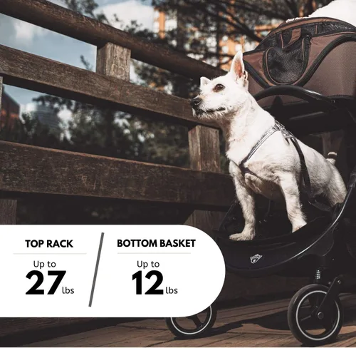Miniatura 5 de One for Pets Transportador de mascotas de lujo 3 en 1, asiento elevador y cochecito para perros y gatos de tamaño pequeño y mediano, no requiere