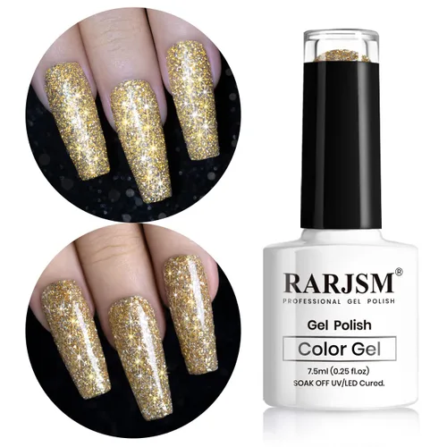 Miniatura 14 de RARJSM - Esmalte de uñas de gel con purpurina, de color verde oliva, brillante y brillante, para manicura DIY y salón de uñas, requiere secado