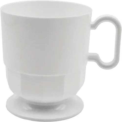 Miniatura 14 de Party Essentials Taza de café de plástico duro de 8 onzas con asa, 20 unidades, color negro bistró