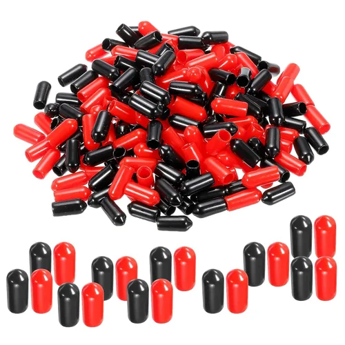Miniatura 33 de MECCANIXITY 50 unids tapas de goma Surtido de 0.079 in PVC vinilo tornillo rosca protector para tornillo tornillo negro rojo