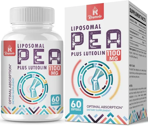 Palmitoiletanolamida liposomal 1000 mg + luteolina 100 mg, guisante micronizado 99% altamente purificado - absorción y biodisponibilidad mejoradas,