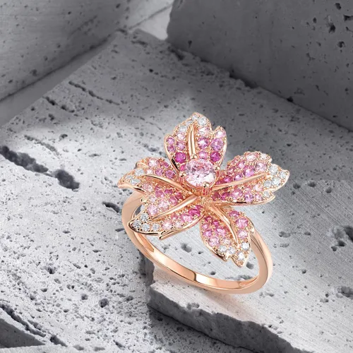 Miniatura 3 de Santuzza Anillo de plata de ley con piedras preciosas para mujer