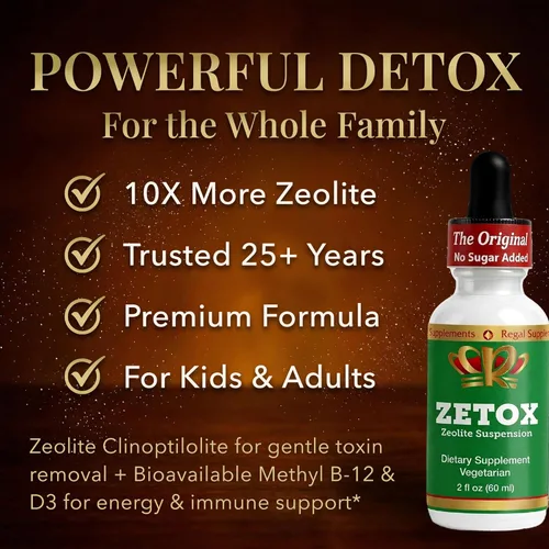 Miniatura 2 de ZETOX Desintoxicación de zeolita para niños y adultos Mejorado con metil vitamina B12 y D3 Gotas de zeolita de clinoptilolita líquida de grado
