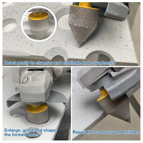 Miniatura 3 de Broca de fresado de biselado de diamante, broca avellanadora de diamante HIGHDRIL con rosca de 5/8-11 para ampliación de agujeros de 1 pulgada