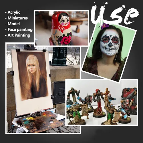 Miniatura 6 de Juego de pinceles para detalles de esmalte fino, 11 piezas de pinceles en miniatura para detalles y pintura artística, acrílico, acuarela, óleo