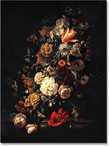Huabsad Moody Decor - Arte de pared de flores botánicas vintage, gótico victoriano, academia oscura, decoración de pared de flores silvestres,
