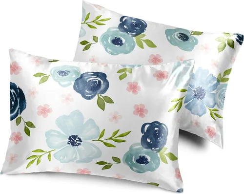 Miniatura 7 de Sweet Jojo Designs Juego de 2 fundas de almohada de satén (floral bohemio gris) para niñas, cabello y piel, suaves, sedosas, brillantes