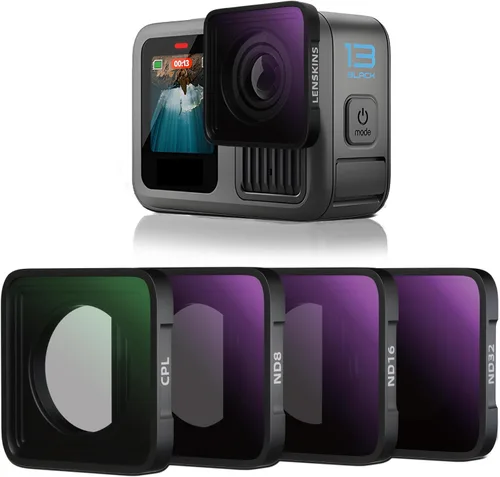 Paquete de 4 filtros ND ND8 ND16 ND32 CPL para GoPro Hero 13, Hero12, Hero11, Hero10, Hero 9 negro, HD de vidrio óptico de densidad neutra y