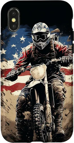 Miniatura 5 de Dirt Bike American Flag Motocross Enduro Biker 4th of July Case for iPhone 17