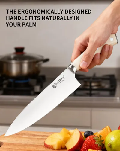 Miniatura 5 de Juego de cuchillos de cocina, juego de cuchillos de 14 piezas con bloque de madera, autoafilables para juego de cuchillos de chef, juego de bloques